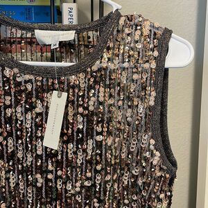 NWT Anthropologie Sequin Slip Dress